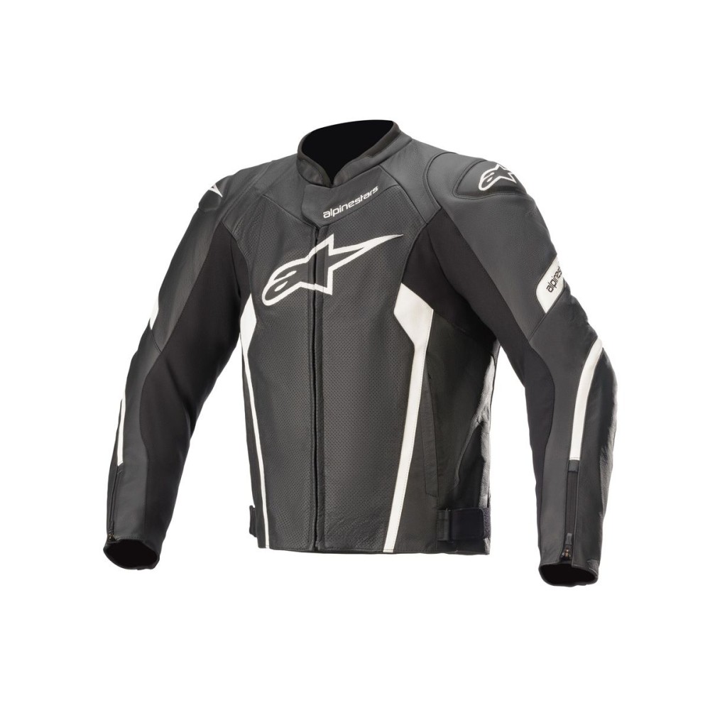 CHAQUETA DE CUERO SPORT FASTER V2 AIRFLOW ALPINESTARS NEGRO/BLANCO