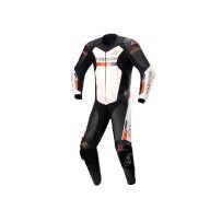 TRAJE DE CUERO GP FORCE CHASER ALPINESTARS RACING BLANCO / ROJO FLUOR