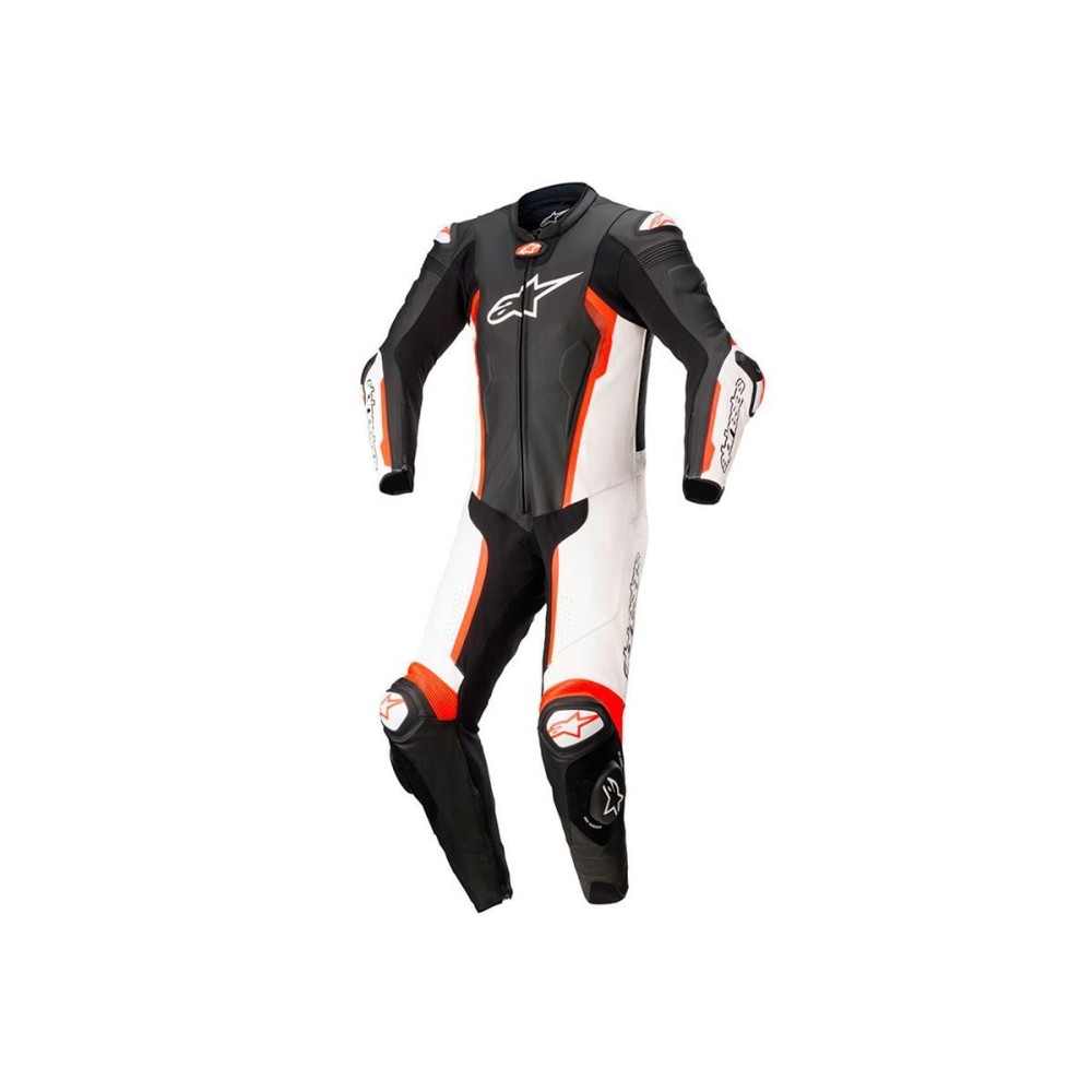 MONO ENTERO DE CUERO MISSILE V2 ALPINESTARS NEGRO / BLANCO / ROJO FLUOR