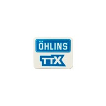 PEGATINA OHLINS TTX AZUL / TRANSPARENTE 36X45 MM