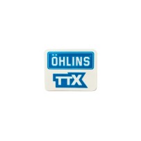 PEGATINA OHLINS TTX AZUL / TRANSPARENTE 36X45 MM