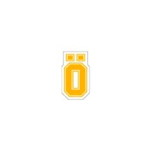 PEGATINA GRANDE LOGO OHLINS AMARILLA 4,3X8 CM
