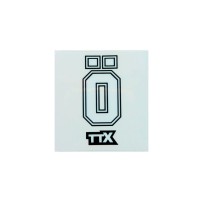 PEGATINA OHLINS TTX BLANCO / NEGRO / TRANSPARENTE 60X65 MM