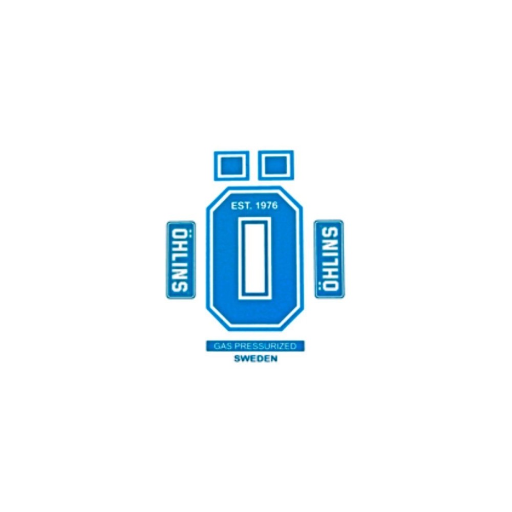 ADHESIVO HORQUILLA DELANTERA OHLINS MX AZUL / TRANSPARENTE 165X225 MM