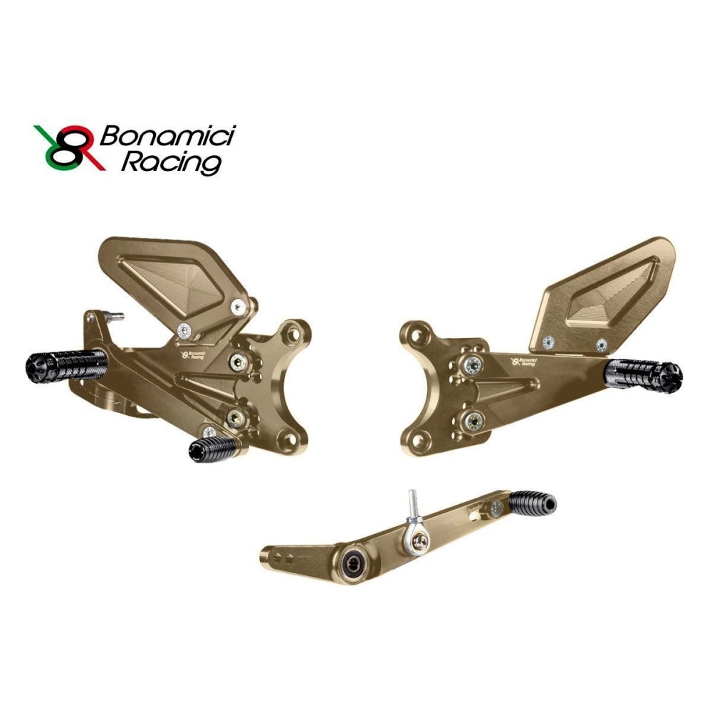 ESTRIBERAS TRASERAS AJUSTABLES BONAMICI RACING BRONCE YAMAHA R6 2017-2024