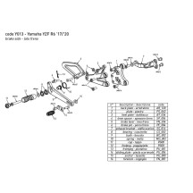 ESTRIBERAS TRASERAS AJUSTABLES BONAMICI RACING BRONCE YAMAHA R6 2017-2024