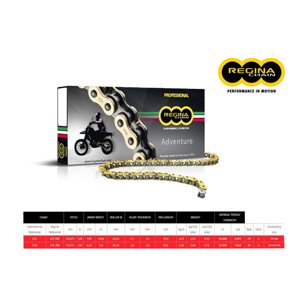 CADENA REGINA 135ZRE PASO 520 HUSQVARNA SM 450 R 08-09