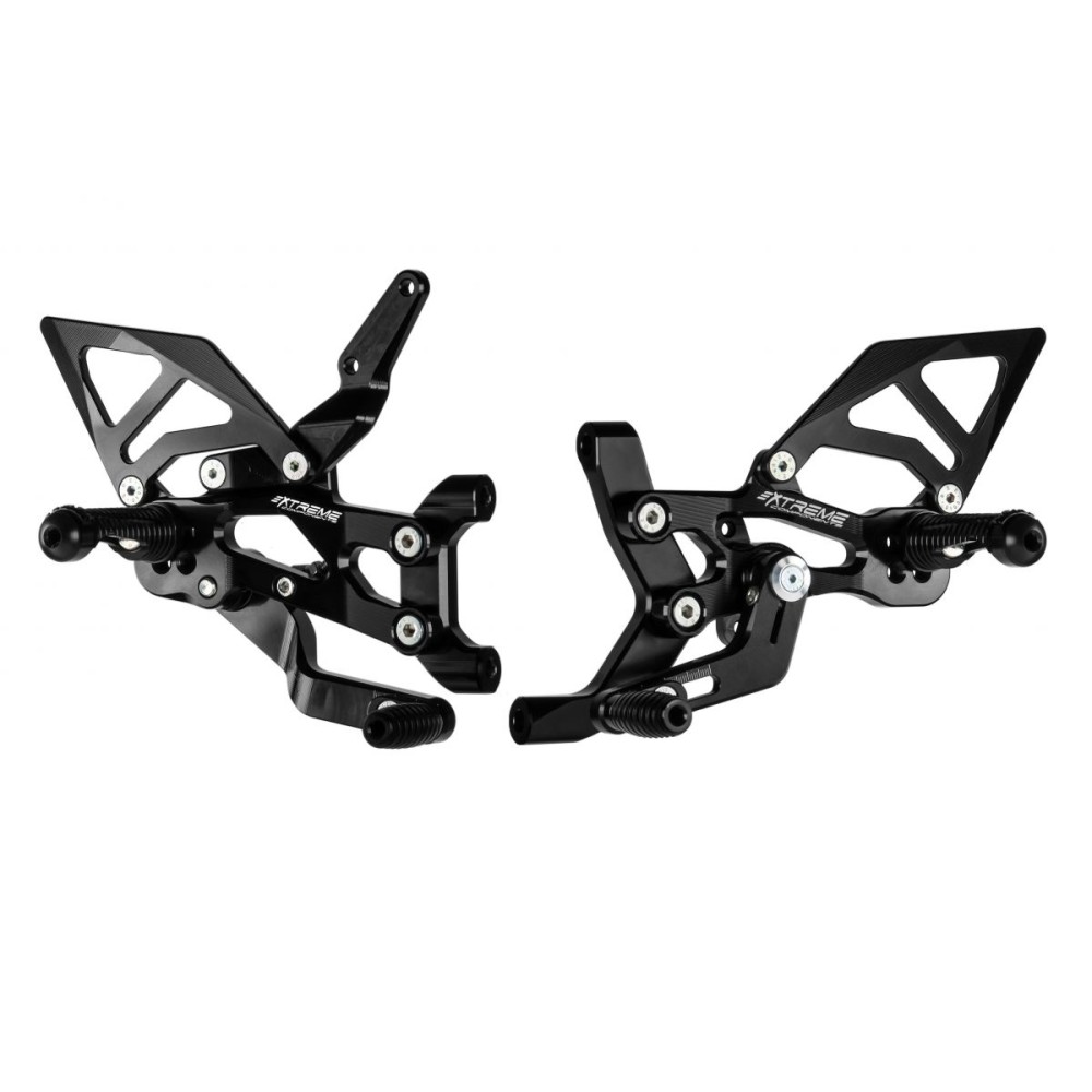 ESTRIBERAS TRASERAS GP EVO DE ALUMINIO NEGRO EXTREME COMPONENTS DUCATI PANIGALE V2 13-23