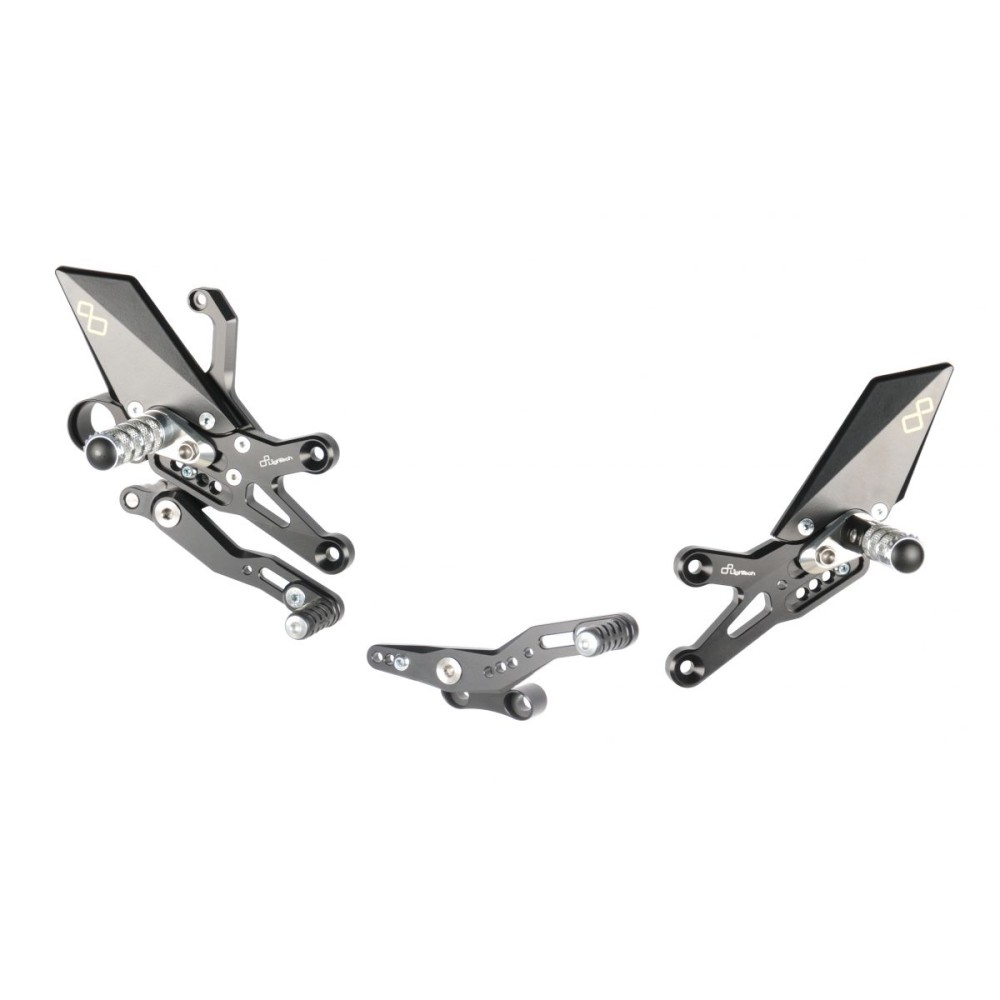 ESTRIBERAS AJUSTABLES CON REPOSAPIES FIJOS LIGHTECH HONDA CBR 1000 RR 2008-2019